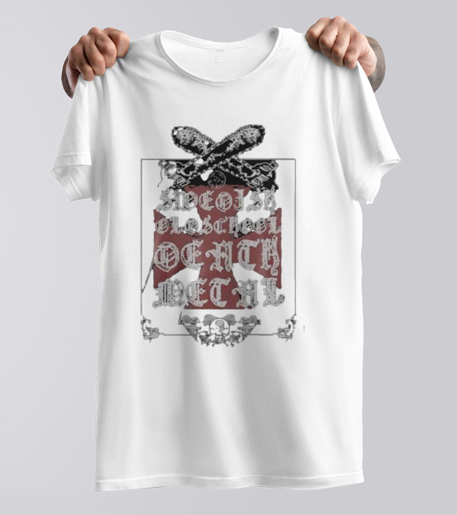 Swedish Old School Death Metal Skull Crossbones Crest T-Shirt