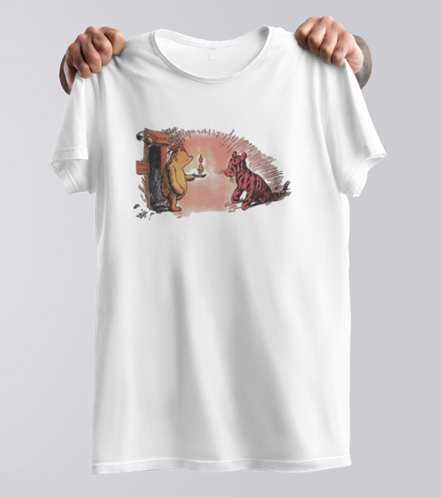 Tigger Conversation With Bear And Candle Public Domain T-Shirt
