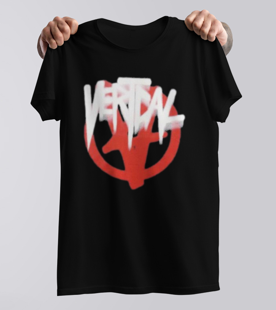 Verticalgoods Kaos Vertical Symbol In Red And White T-Shirt