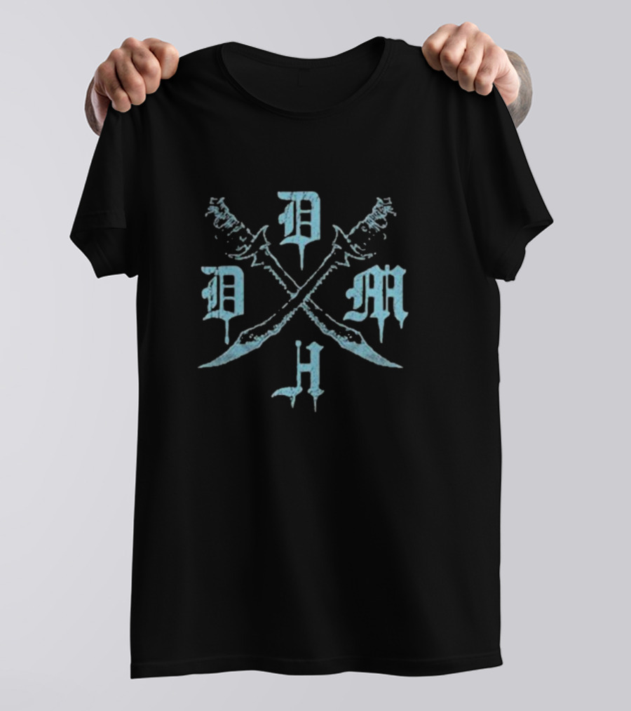Dm Crossed Weeping Blue Swords Monogram T-Shirt