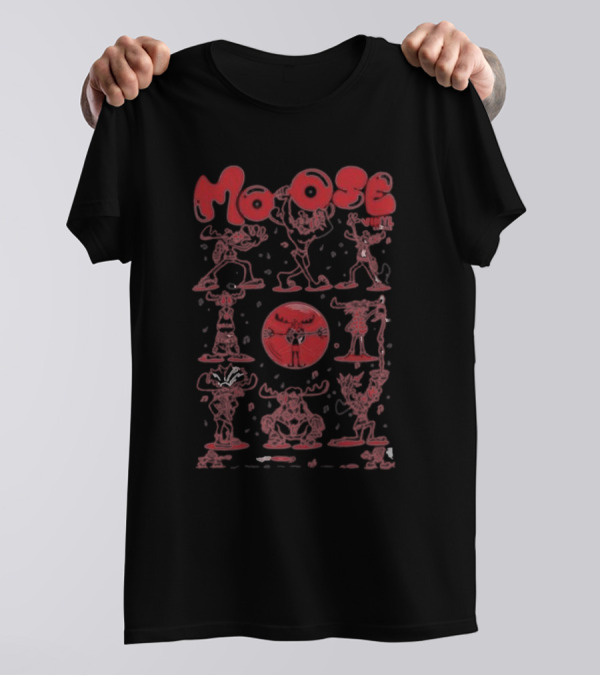 Moose Many Montys Red Characters And Circle T-Shirt