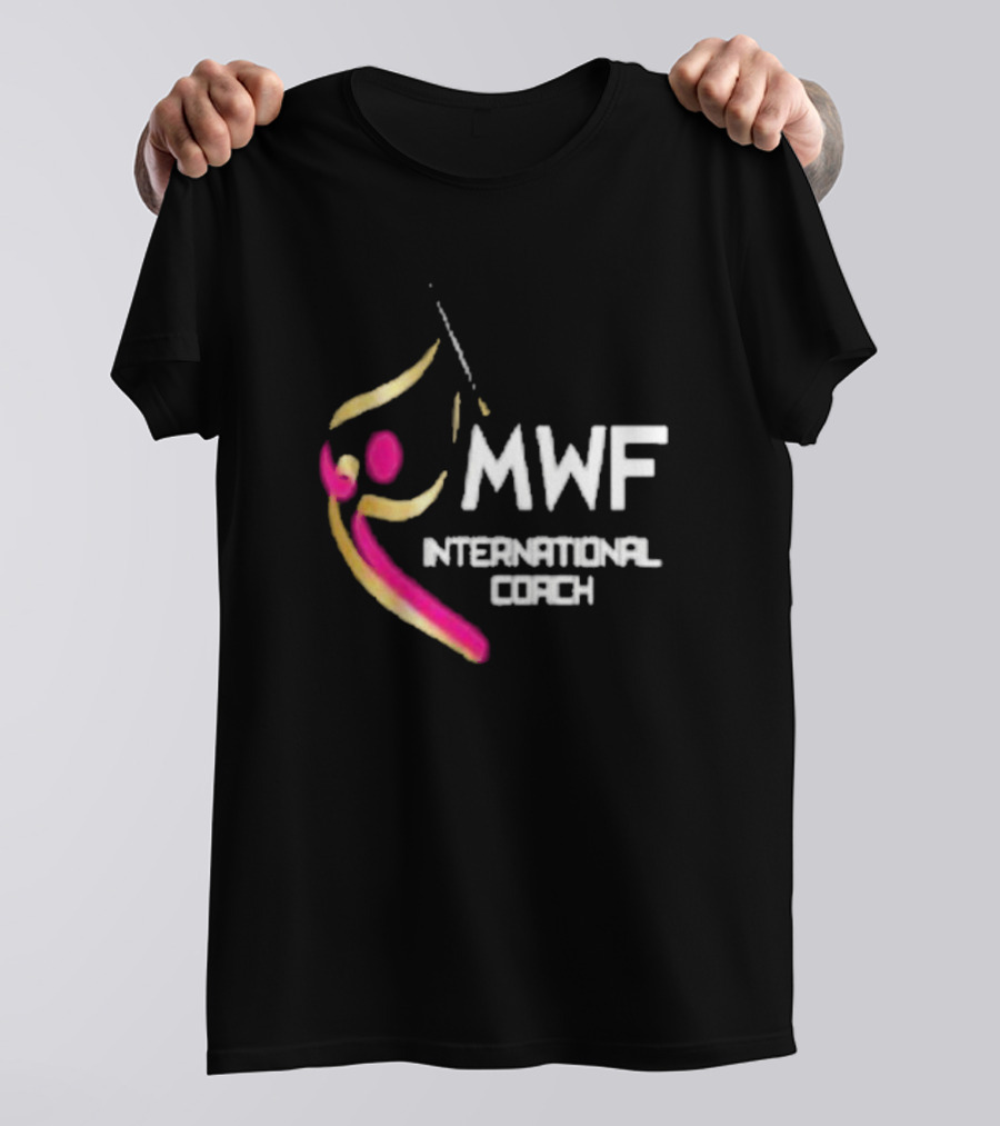 MWF International Coach Logo With Colorful Athletic Figure T-Shirt