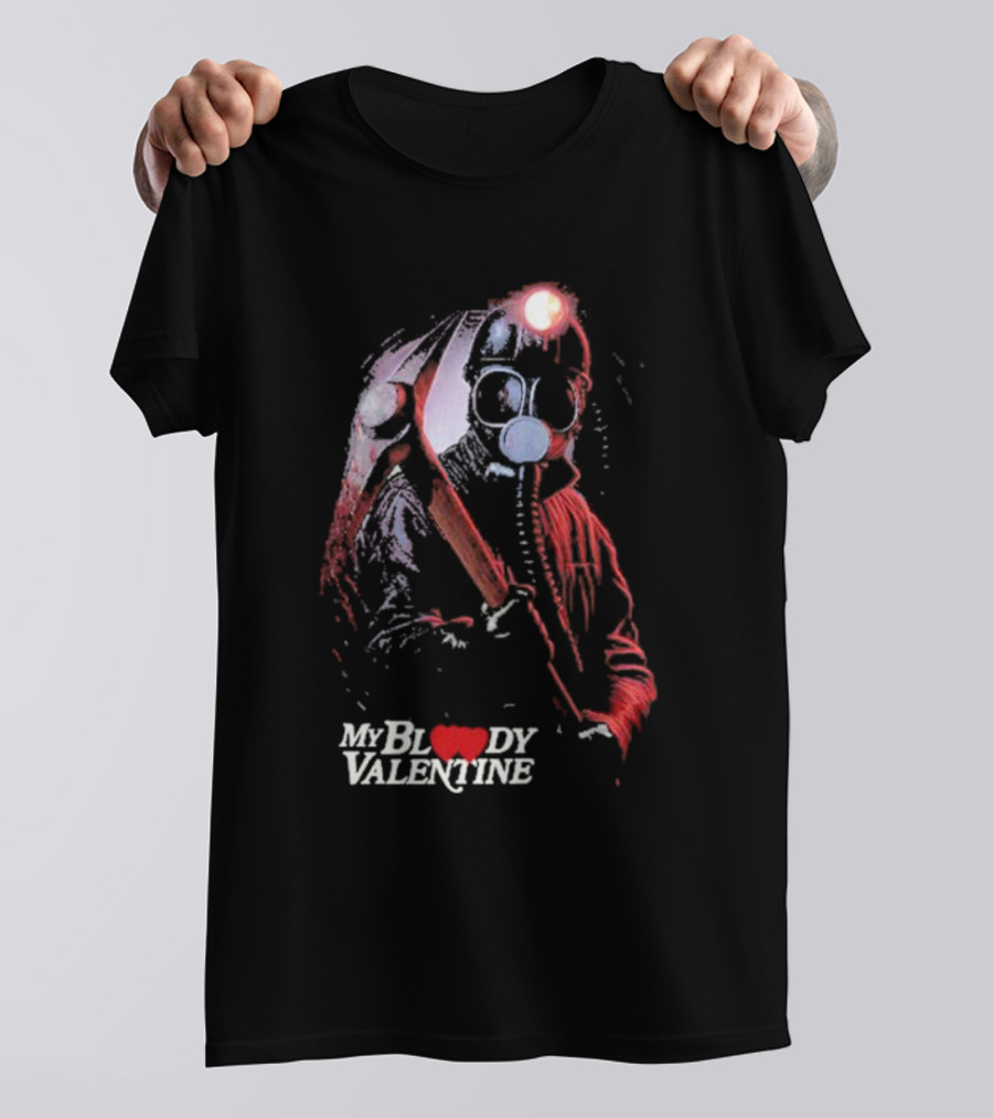 My Bloody Valentine Horror Gas Mask Miner Pickaxe T-Shirt