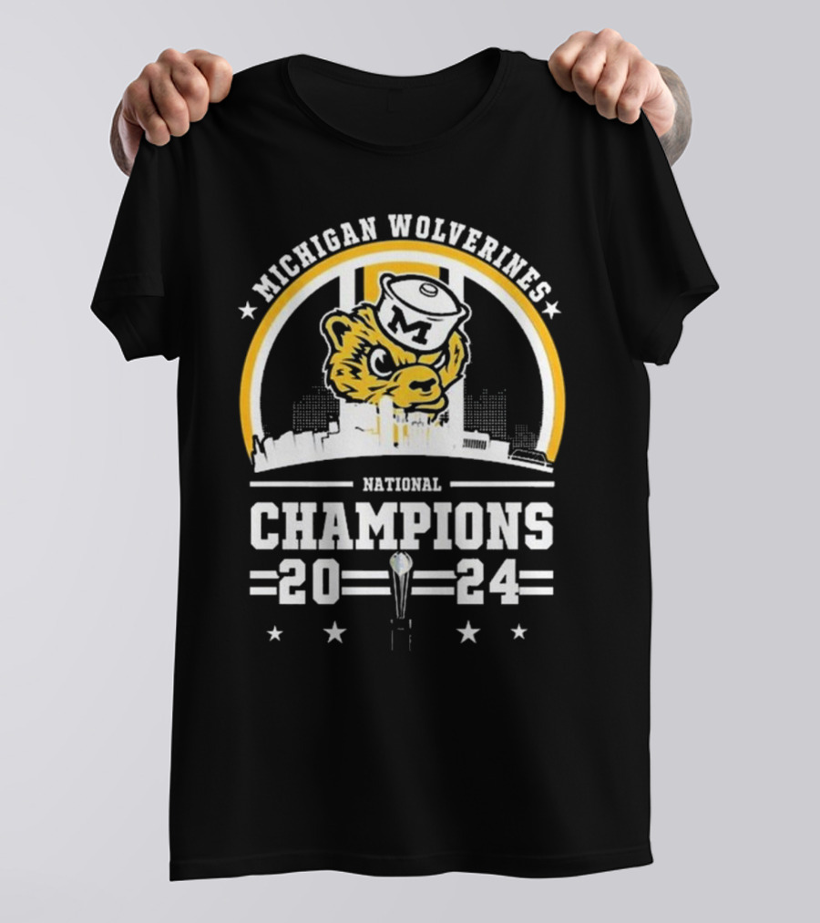 Michigan Wolverines National Champions 2024 Mascot T-Shirt