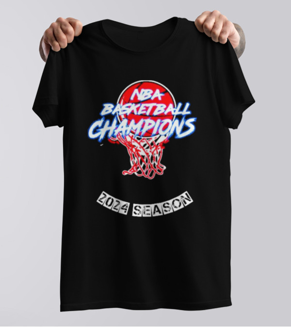 NBA Basketball Champions 2024 Season Champions Iconic Hoop T-Shirt