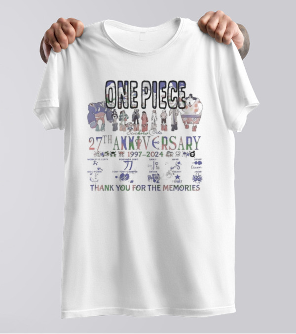 One Piece 27th Anniversary 1997 2024 Thank You For The Memories T-Shirt