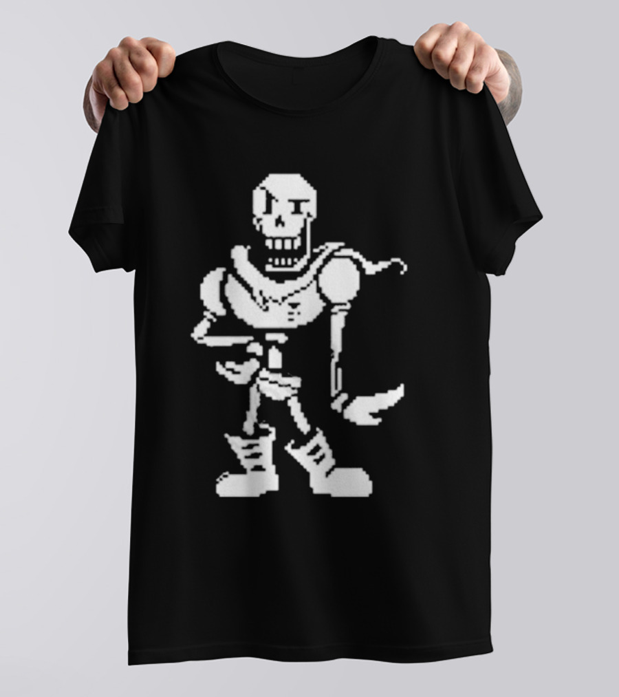 Undertale Papyrus Skeleton Warrior Pixel Art Battle Sprite T-Shirt