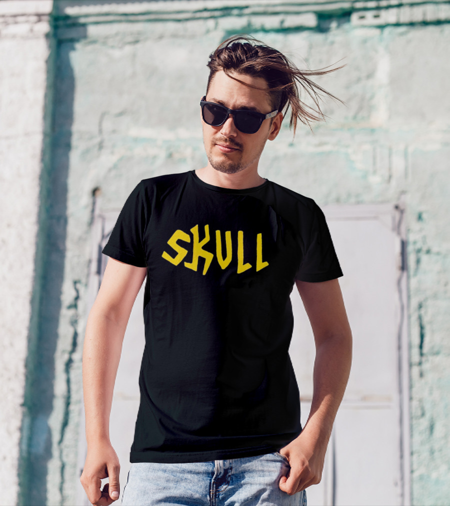 Beavis And Butthead Skull Text Yellow T-Shirt