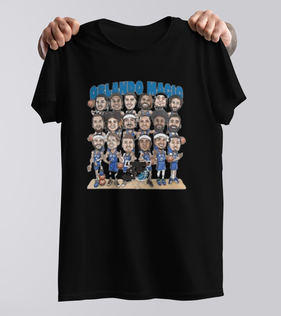 Orlando Magic 35 Years Cartoon Basketball Team T-Shirt