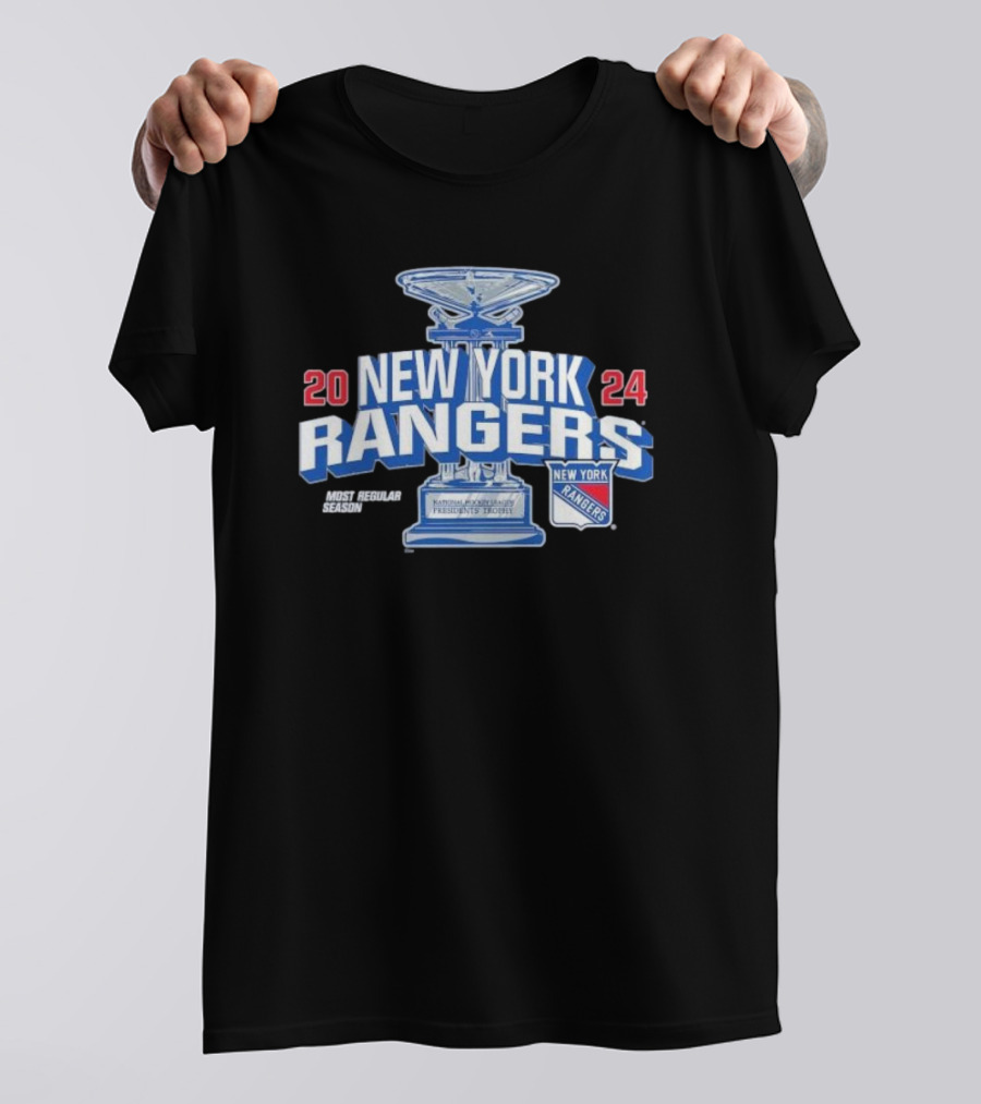 20 24 New York Rangers Most Regular Season National Hockey League Presidents' Trophy T-Shirt