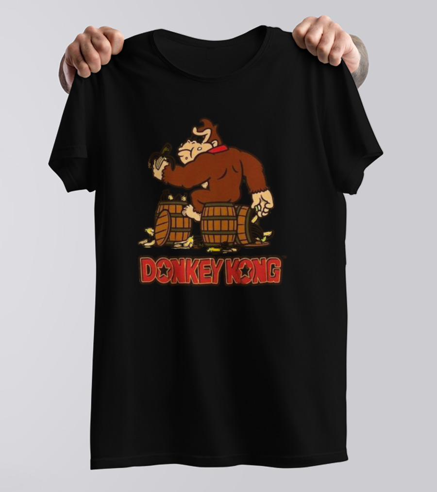 DONKEY KONG EATING BANANA BARRELS MEME T-Shirt