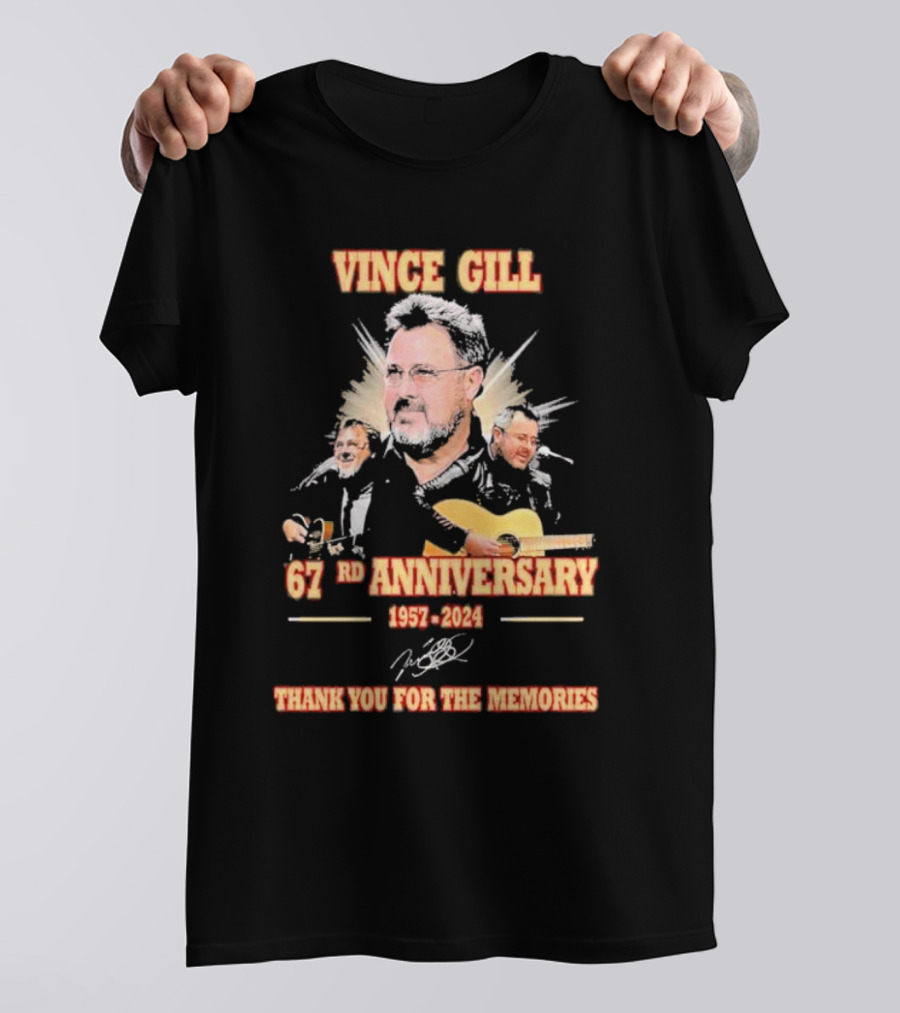 Vince Gill 67th Anniversary 1957-2024 Thank You For The Memories T-Shirt
