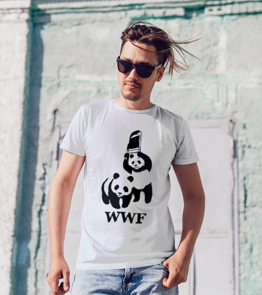 WWF Panda Fight Chair Wrestling T-Shirt