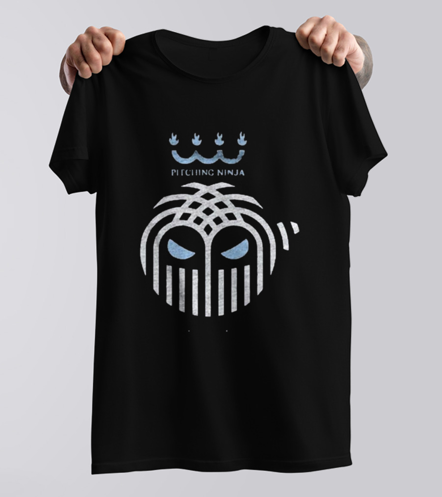 Pitching Ninja City Of Fountains Emblem With Crown And Ninja Mask T-Shirt