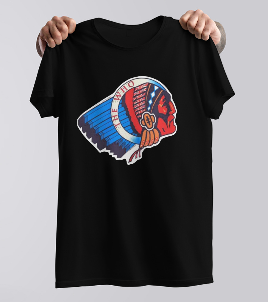 Rare The Who 1976 Vintage Logo Native American Headdress T-Shirt