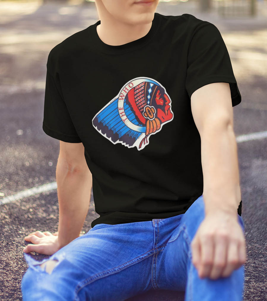 Rare The Who 1976 Vintage Logo Native American Headdress T-Shirt