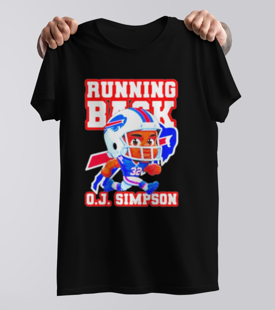 Running Back O.J. Simpson Cartoon Buffalo Bills Football Player T-Shirt