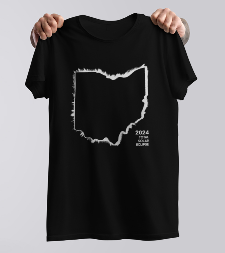 Ohio 2024 Total Solar Eclipse Silhouette Cincyshirt T-Shirt