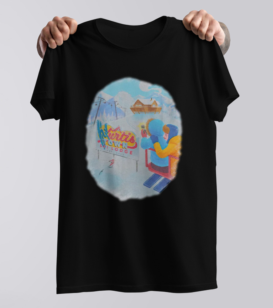 Kurtis Conner Merch Town Ski Lodge Scenic Winter T-Shirt