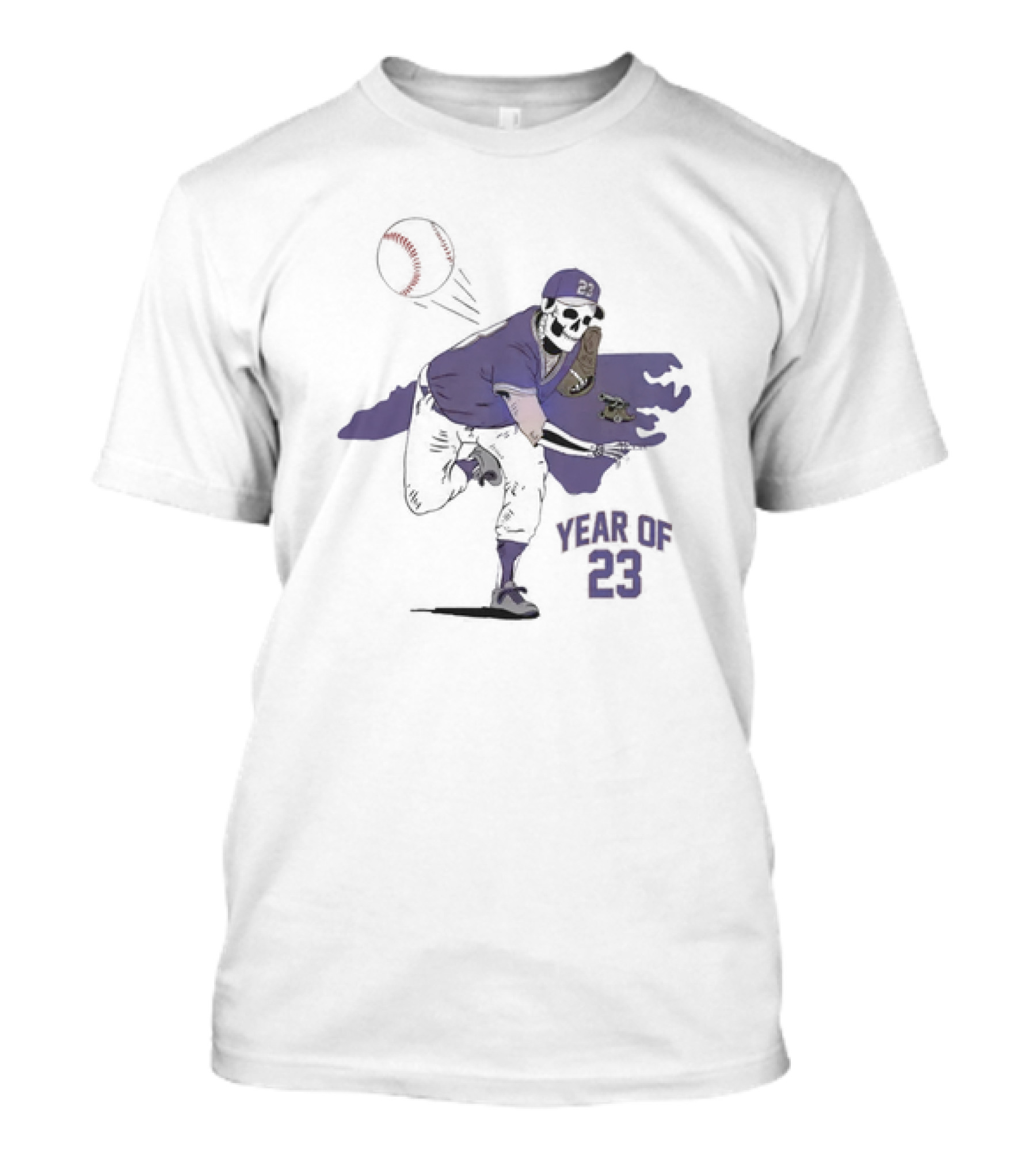 Year Of 23 Skeleton Pitcher North Carolina T-Shirt