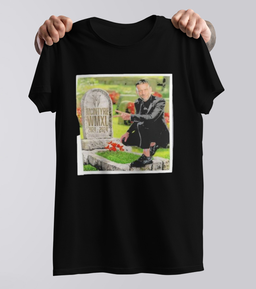 CM Punk Pointing At McIntyre WMXL Tombstone T-Shirt
