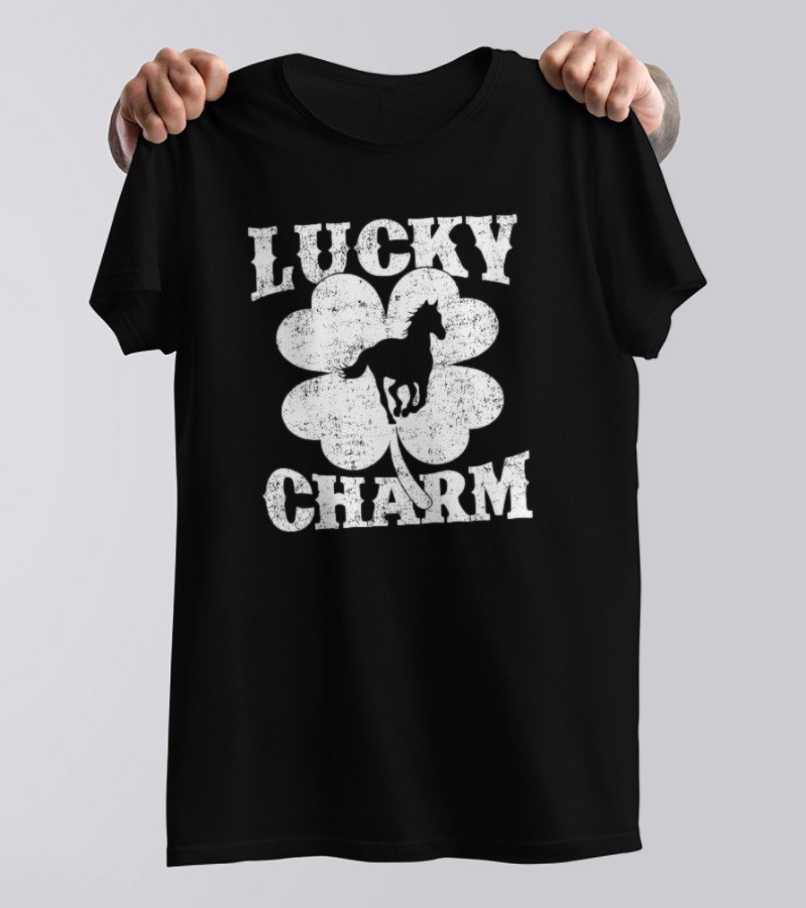 Lucky Charm Horse Lover Shamrock St Patrick's Day T-Shirt