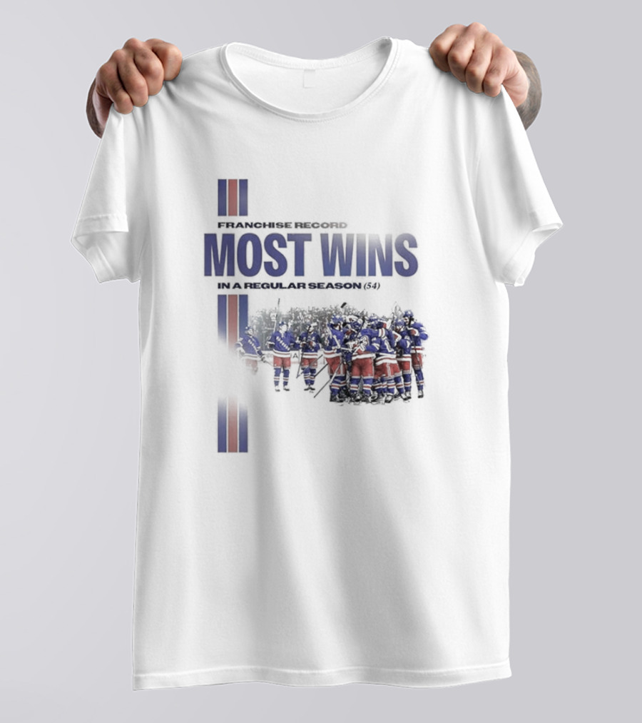 Franchise Record Most Wins In A Regular Season (54) New York Rangers T-Shirt