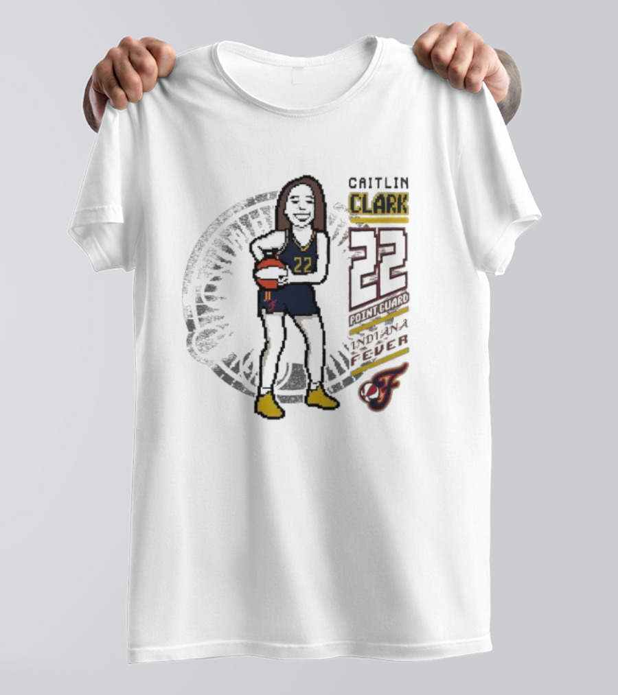 Caitlin Clark Indiana Fever 8-bit Player 22 Point Guard Youth Stadium Essentials T-Shirt