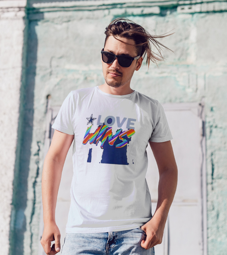 Dallas Cowboys Pride Love Wins Rainbow Star T-Shirt