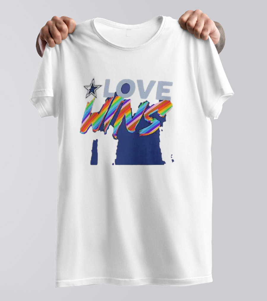 Dallas Cowboys Pride Love Wins Rainbow Star T-Shirt