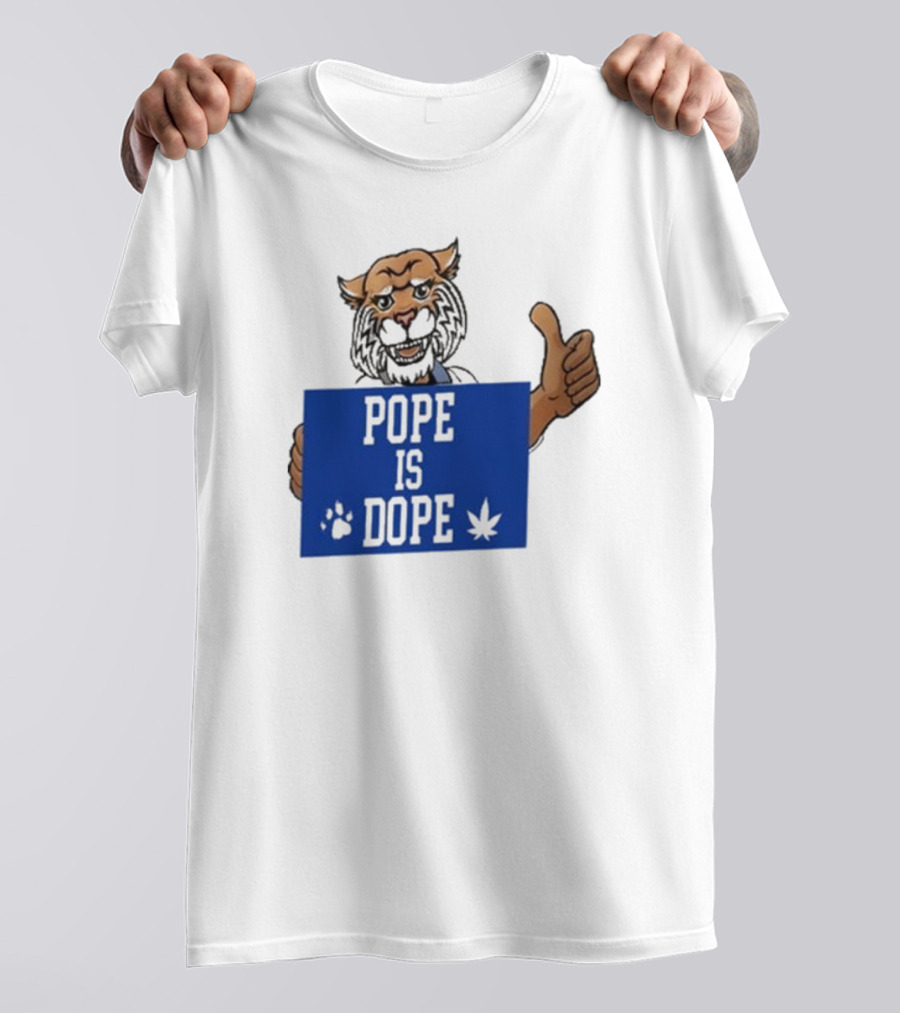 Pope Is Dope Kentucky Wildcat Thumbs Up Paw Leaf T-Shirt