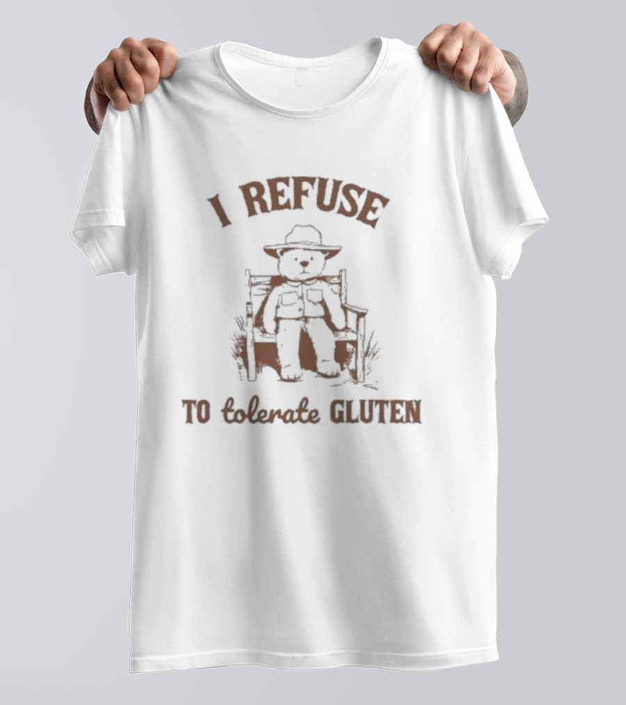 Oldschoolcult Teddy Bear I Refuse To Tolerate Gluten T-Shirt