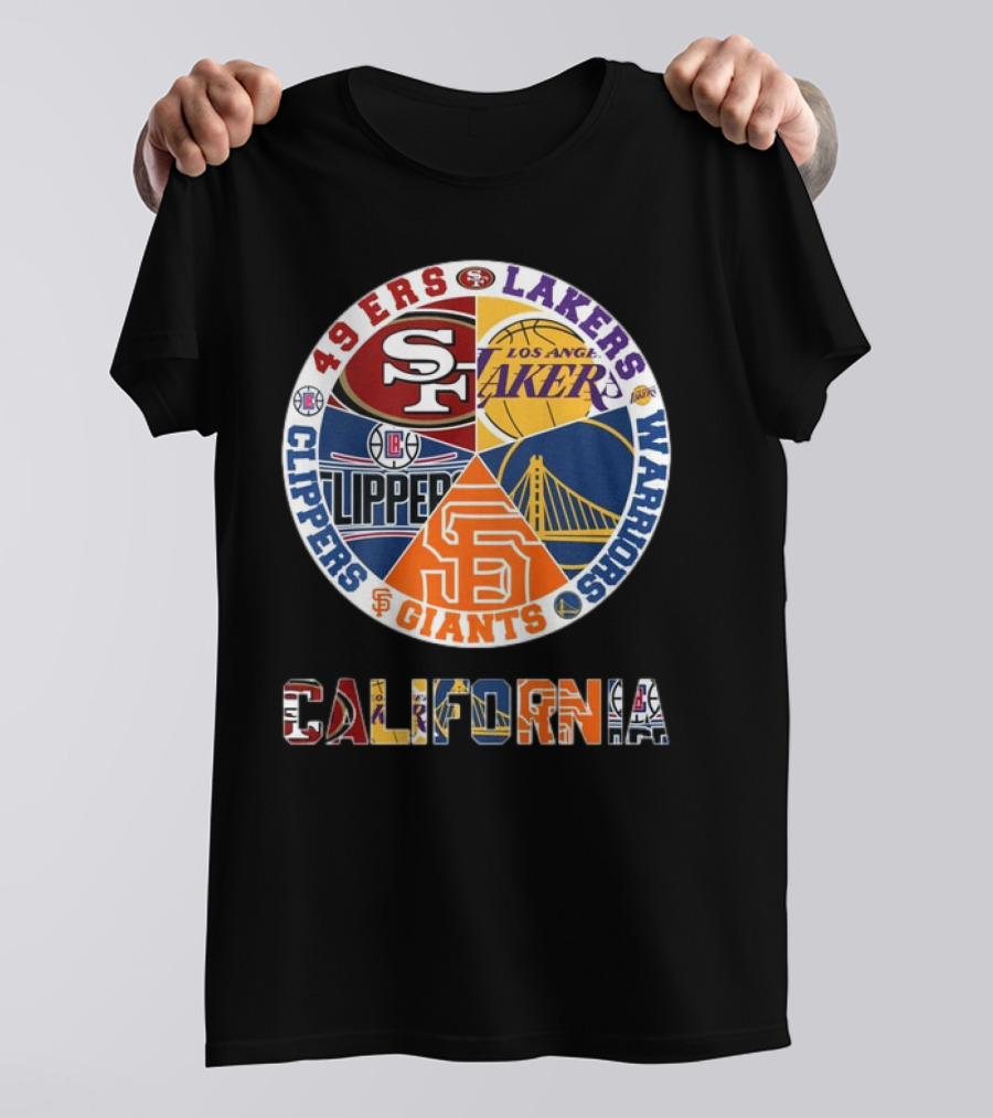 49ers Lakers Clippers Warriors Giants California T-Shirt