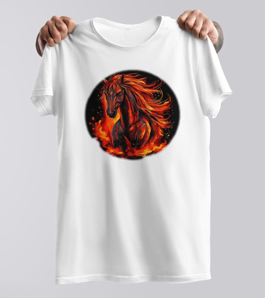 Funny Flaming Horse For Burning Flames Lovers T-Shirt