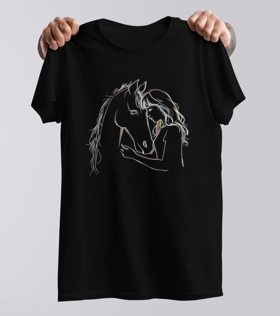 Horse Lover Equestrian Embrace Horseback Riding T-Shirt