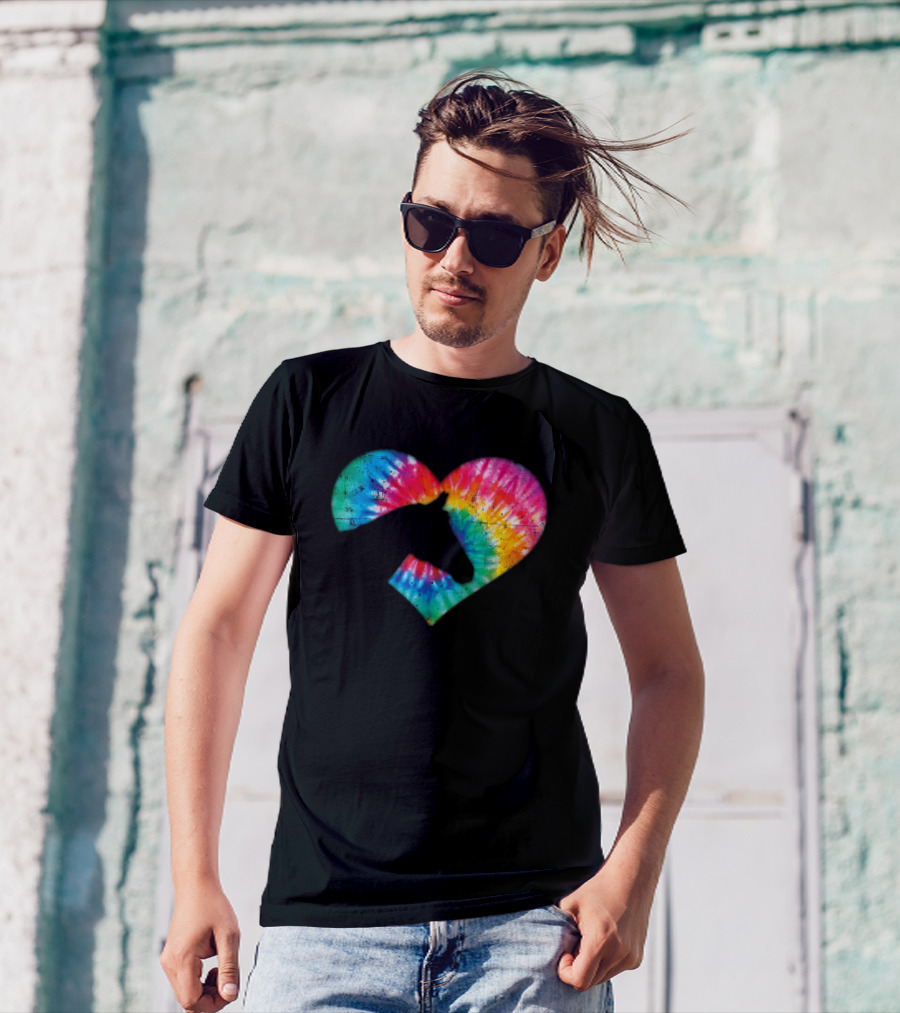 Tie-Dye Heart Horse Lover T-Shirt
