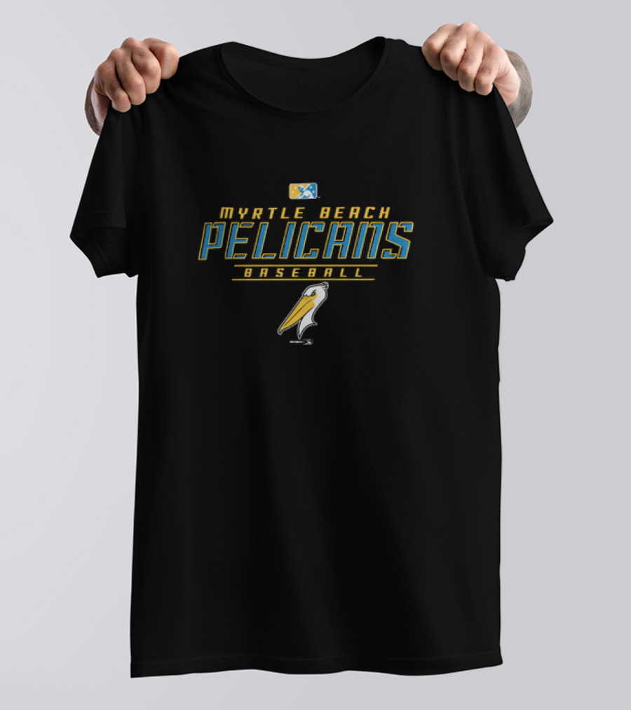 Myrtle Beach Pelicans Baseball Bimm Ridder Youth Dri Fit Logo Backdrop T-Shirt