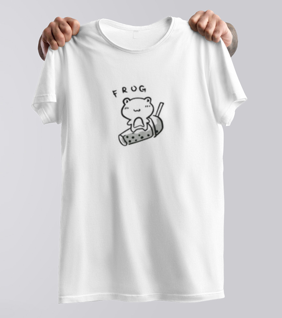 Frog Alles Ava Merch Cute Bubble Tea Cartoon T-Shirt