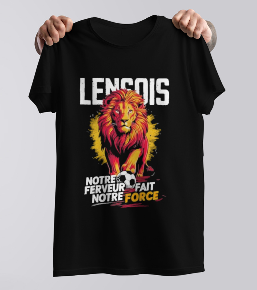 Lensois Notre Ferveur Fait Notre Force Lion And Soccer Ball Iconic T-Shirt