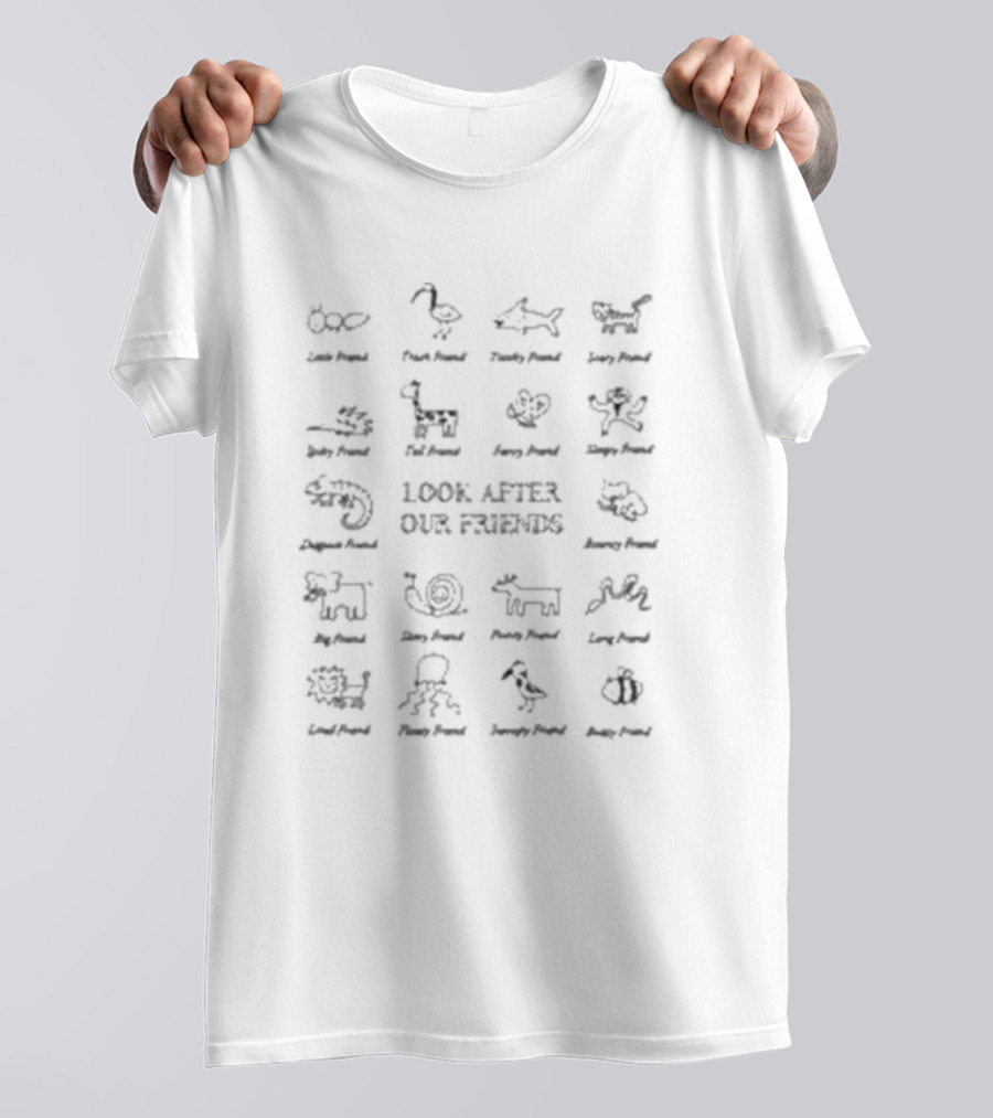 Look After Our Friends Little Pork Funky Scary Spiky Fat Furry Slippery Dangerous Big Slimy Prickly Long Colorful Fancy Scaly Brown Friends T-Shirt