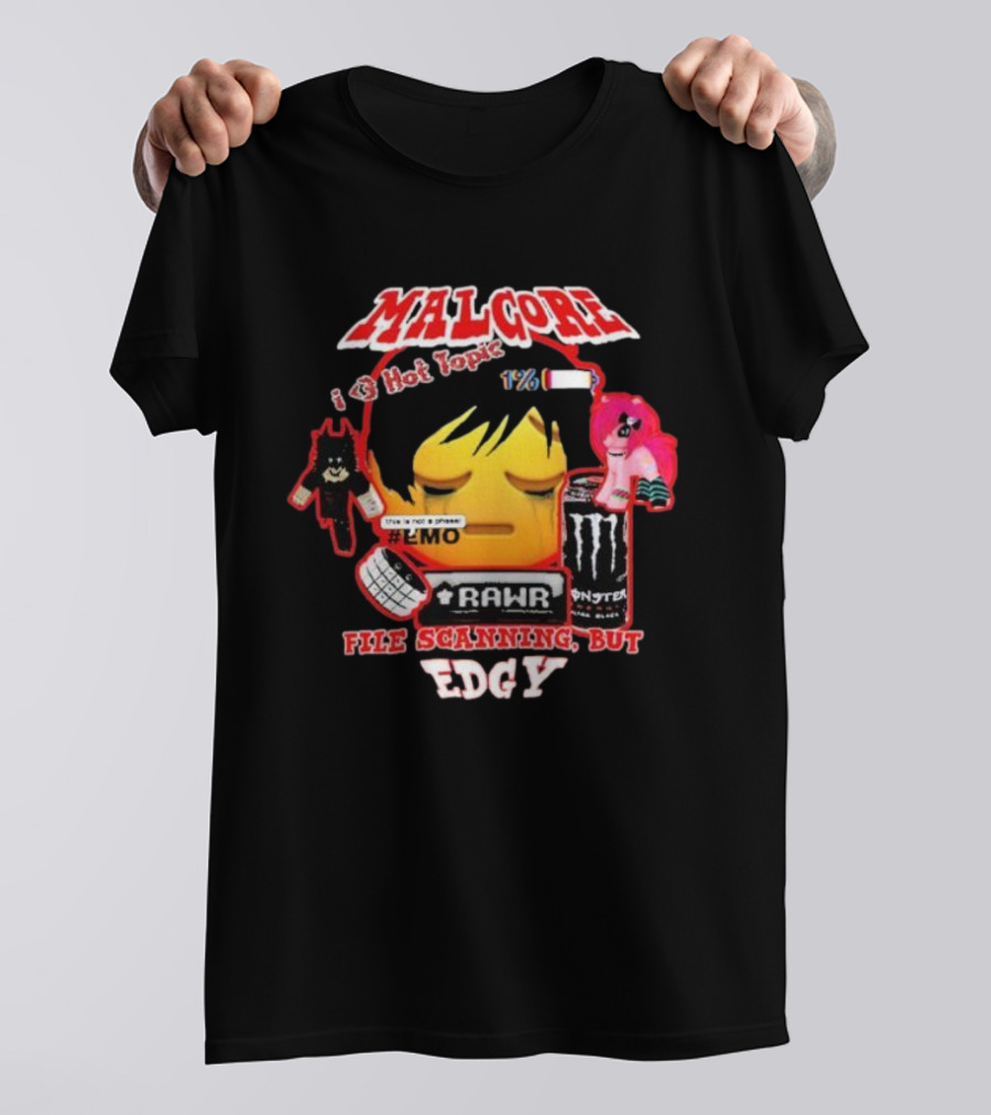 Malgore I Love Hot Topic Emo Rar Monster File Scanning Edgy T-Shirt