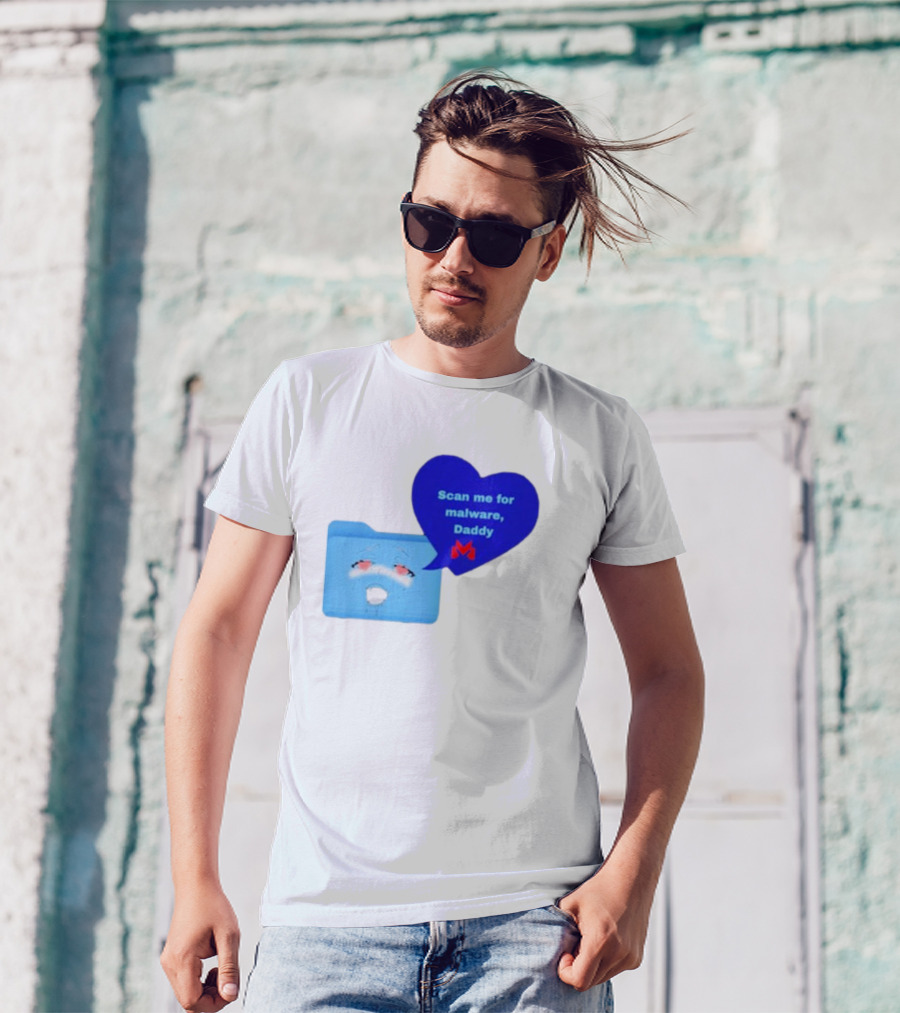 Scan Me Malcore Cute Crying Folder Scan Me For Malware Daddy Heart T-Shirt