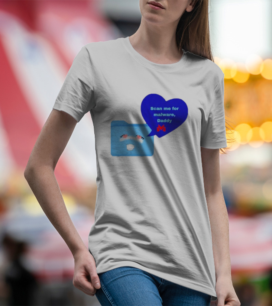 Scan Me Malcore Cute Crying Folder Scan Me For Malware Daddy Heart T-Shirt