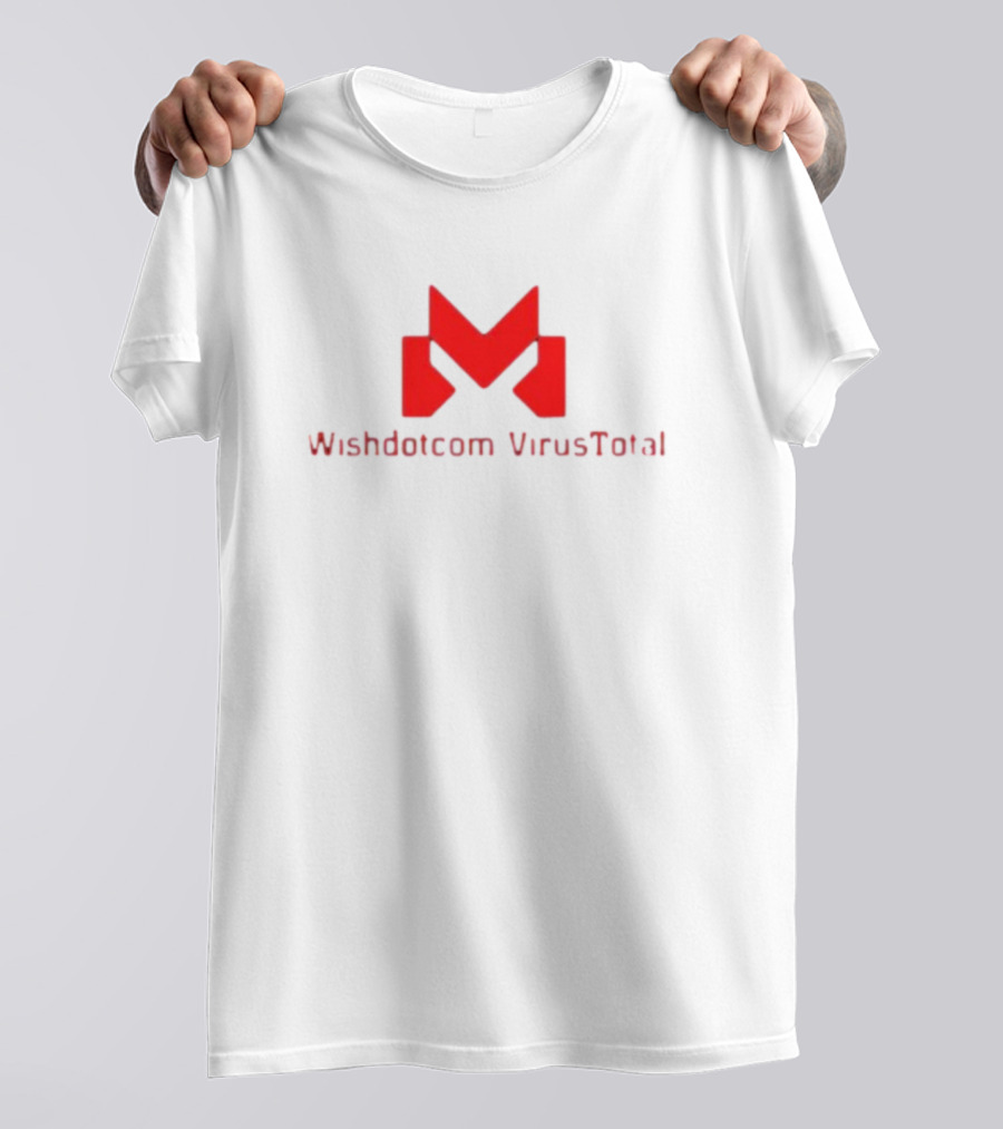 Wishdotcom VirusTotal Logo Icon Red Typography T-Shirt