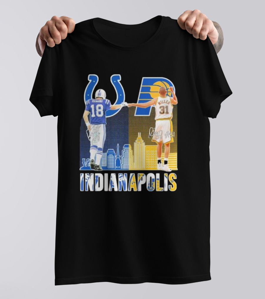 Manning Miller Indianapolis Colts Pacers Signatures Legends T-Shirt
