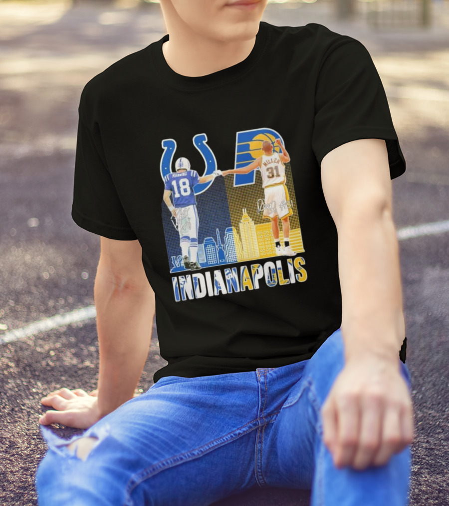 Manning Miller Indianapolis Colts Pacers Signatures Legends T-Shirt