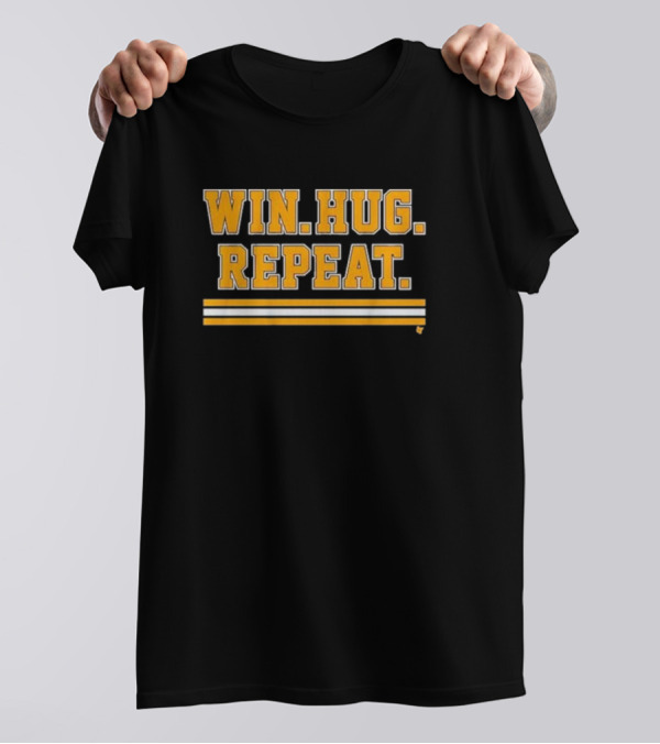 Boston Hockey Win Hug Repeat T-Shirt