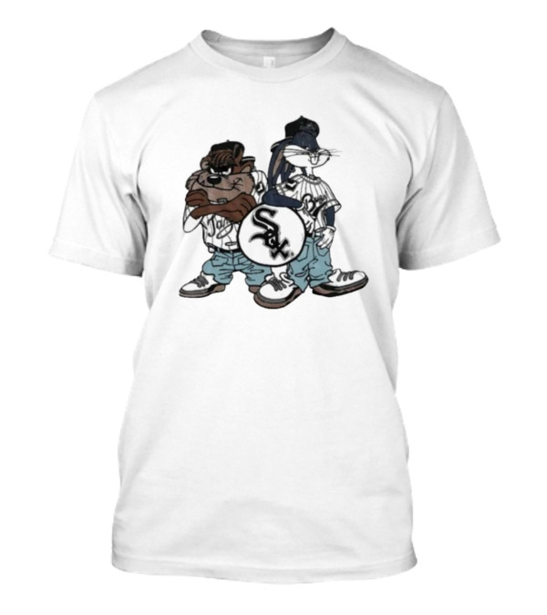 Chicago White Sox Looney Tunes Taz And Bugs Bunny Baseball Characters T-Shirt