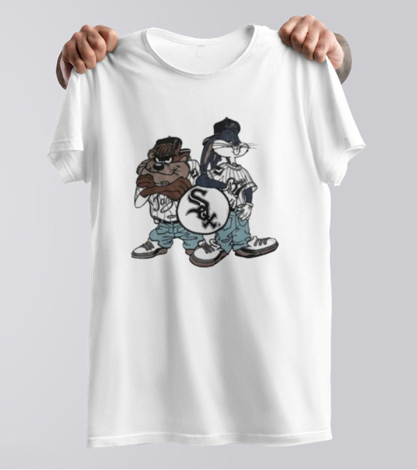 Chicago White Sox Looney Tunes Taz And Bugs Bunny Baseball Characters T-Shirt