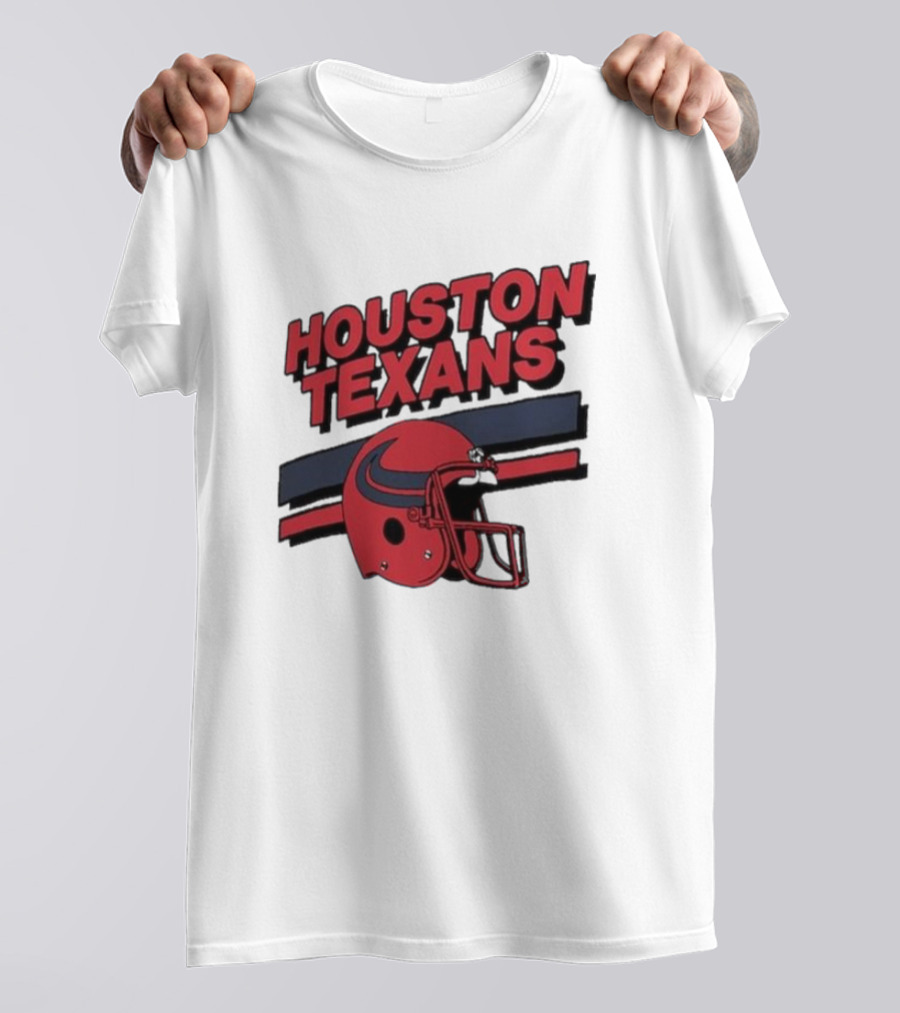 Houston Texans Vintage Helmet Stripes Retro Homage T-Shirt